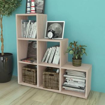 Estantería | Librería | Armario De Libros En Forma De Escalera 107 Cm Blanca Cfw760926