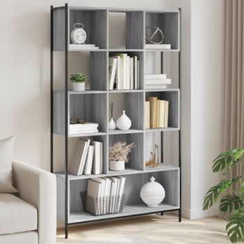 Estantería | Librería | Armario De Libros Madera De Ingeniería Gris Sonoma 102x28x172 Cm Cfw761091