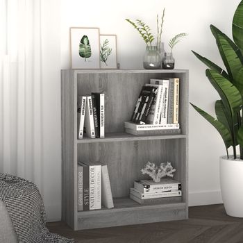 Estantería | Librería | Armario De Libros Madera De Ingeniería Gris Sonoma 60x24x76 Cm Cfw761097