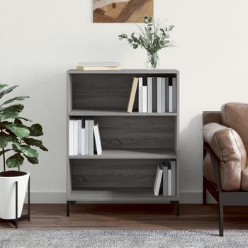 Estantería | Librería | Armario De Libros Madera De Ingeniería Gris Sonoma 69,5x32,5x90 Cm Cfw761102