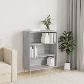 Estantería | Librería | Armario De Libros Madera De Ingeniería Gris Sonoma 69,5x32,5x90 Cm Cfw761104