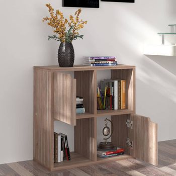 Estantería | Librería | Armario De Libros Madera De Ingeniería Gris Sonoma Roble 60x27,5x88 Cm Cfw761110