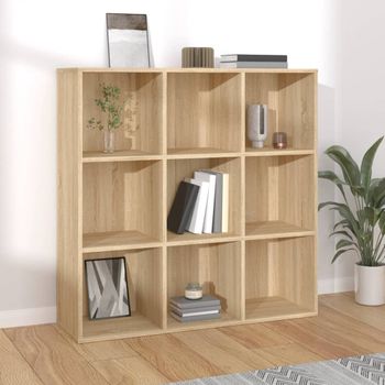 Estantería | Librería | Armario De Libros Madera De Ingeniería Roble Sonoma 98x29x97,5 Cm Cfw761181