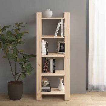 Estantería | Librería | Armario De Libros/divisor De Espacios De Madera Maciza 60x35x160 Cm Cfw761425