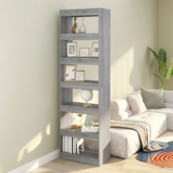 Estantería | Librería | Armario De Libros/divisor De Espacios Gris Sonoma 60x30x198 Cm Cfw761462