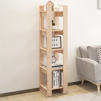 Estantería | Librería | Armario De Libros/divisor De Espacios Madera Maciza Pino 41x35x160 Cm Cfw761510