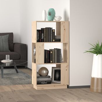 Estantería | Librería | Armario De Libros/divisor De Espacios Madera Maciza Pino 51x25x101 Cm Cfw761513