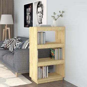 Estantería | Librería | Armario De Libros/divisor De Espacios Madera Maciza Pino 60x35x103 Cm Cfw761515