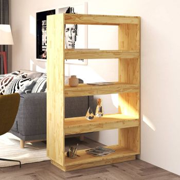 Estantería | Librería | Armario De Libros/divisor De Espacios Madera Maciza Pino 80x35x135 Cm Cfw761526