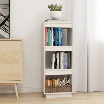 Estantería | Librería | Armario De Libros/divisor De Espacios Madera Pino Blanco 40x35x103 Cm Cfw761532