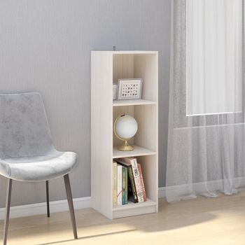 Estantería | Librería | Armario De Libros/divisor Espacios Madera Pino Blanco 36x33x110 Cm Cfw761710