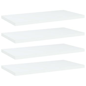 Estantes De Estantería | Librería | Armario De Libros 4 Uds Contrachapada Blanco 40x20x1,5 Cm Cfw761891