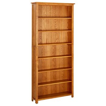 Estantería | Librería | Armario De Libros De 7 Niveles De Madera Maciza De Roble 90x22,5x200 Cm Cfw803440