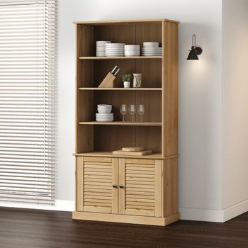 Estantería | Librería | Armario De Libros Vigo Madera Maciza De Pino 85x35x170 Cm Cfw769069