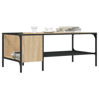 Mesa Centro，mesa Auxiliar，mesa De Café Estante Madera Ingeniería Roble Sonoma 100x51x40 Cm Cfw771467