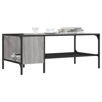 Mesa Centro，mesa Auxiliar，mesa De Café Estante Madera Ingeniería Sonoma Gris 100x51x40 Cm Cfw771468