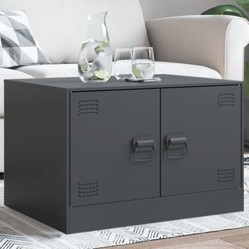 Mesa De Centro，mesa Auxiliar，mesa De Café Acero Gris Antracita 67x50x44 Cm Cfw772375