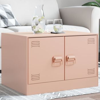 Mesa De Centro，mesa Auxiliar，mesa De Café Acero Rosa 67x50x44 Cm Cfw772429