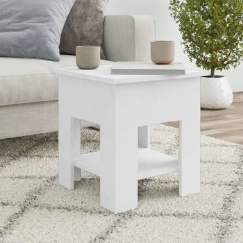 Mesa De Centro，mesa Auxiliar，mesa De Café Blanco Madera Contrachapada 40x40x42 Cm Cfw772446