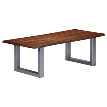 Mesa De Centro，mesa Auxiliar，mesa De Café Borde Natural Madera Maciza Acacia 115x60x40 Cm Cfw772451