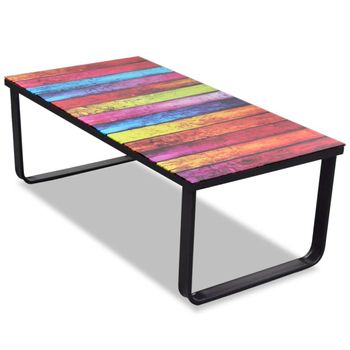 Mesa De Centro，mesa Auxiliar，mesa De Café Con Superficie Con Impresión De Arcoiris Cfw772572