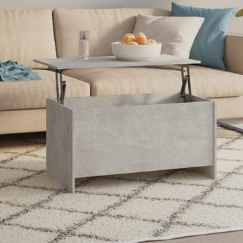 Mesa De Centro，mesa Auxiliar，mesa De Café Contrachapada Gris Hormigón 102x55,5x52,5 Cm Cfw772585