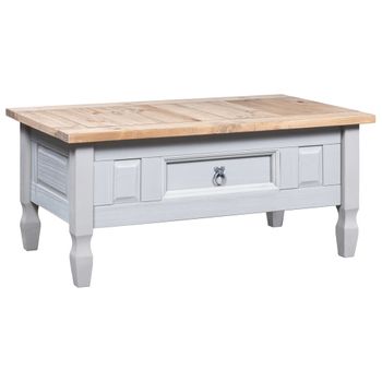 Mesa De Centro，mesa Auxiliar，mesa De Café Corona Range Pino Mexicano Gris 100x55x45 Cm Cfw772598