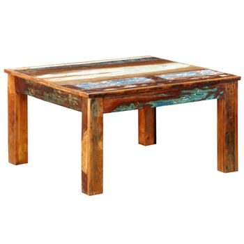 Mesa De Centro，mesa Auxiliar，mesa De Café Cuadrada Madera Reciclada Cfw772601