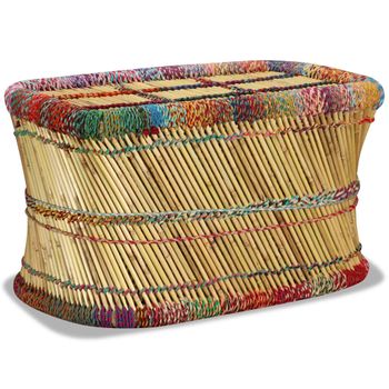 Mesa De Centro，mesa Auxiliar，mesa De Café De Bambú Con Detalles Chindi Multicolor Cfw772626