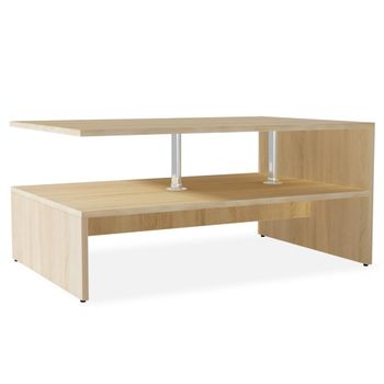 Mesa De Centro，mesa Auxiliar，mesa De Café De Madera De Ingeniería Blanca 90x59x42 Cm Cfw772655