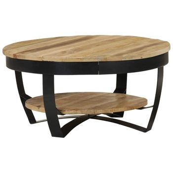 Mesa De Centro，mesa Auxiliar，mesa De Café De Madera De Mango Rugosa 65x32 Cm Cfw772665