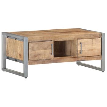 Mesa De Centro，mesa Auxiliar，mesa De Café De Madera De Mango Rugosa 95x50x40 Cm Cfw772667