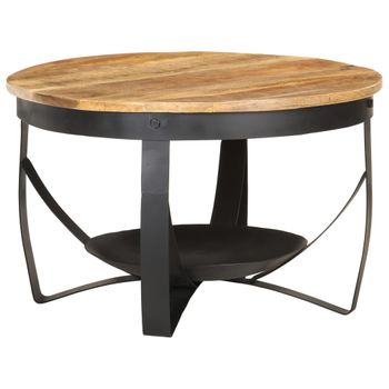 Mesa De Centro，mesa Auxiliar，mesa De Café De Madera De Mango Rugosa Ø68x43 Cm Cfw772668