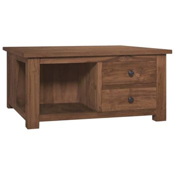 Mesa De Centro，mesa Auxiliar，mesa De Café De Madera De Teca Maciza 68x68x33 Cm Cfw772673