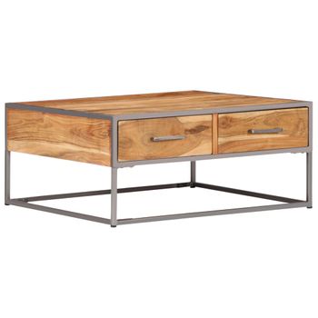 Mesa De Centro，mesa Auxiliar，mesa De Café De Madera Maciza De Acacia 75x75x35 Cm Cfw772711