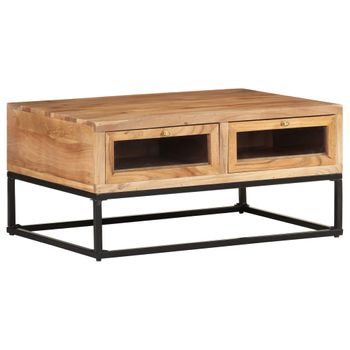 Mesa De Centro，mesa Auxiliar，mesa De Café De Madera Maciza De Acacia 90x60x40 Cm Cfw772721