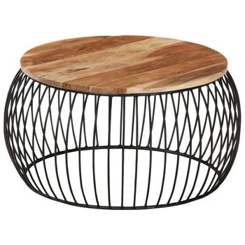 Mesa De Centro，mesa Auxiliar，mesa De Café De Madera Maciza De Acacia Ø68 Cm Cfw772725