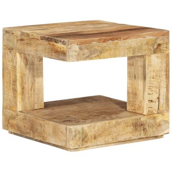 Mesa De Centro，mesa Auxiliar，mesa De Café De Madera Maciza De Mango 45x45x40 Cm Cfw772740