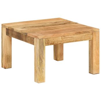 Mesa De Centro，mesa Auxiliar，mesa De Café De Madera Maciza De Mango 55x55x35 Cm Cfw772741