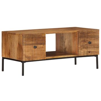 Mesa De Centro，mesa Auxiliar，mesa De Café De Madera Maciza De Mango 90x45x40cm Cfw772755