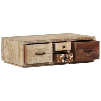 Mesa De Centro，mesa Auxiliar，mesa De Café De Madera Maciza De Mango 90x60x30 Cm Cfw772759