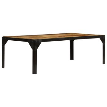 Mesa De Centro，mesa Auxiliar，mesa De Café De Madera Maciza De Mango Rugosa Y Acero 110 Cm Cfw772766