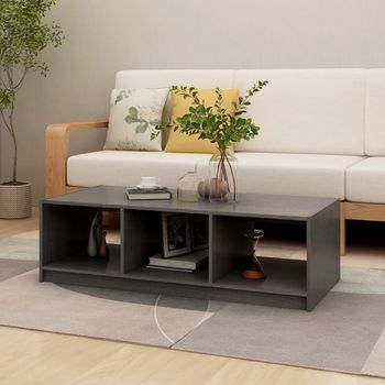 Mesa De Centro，mesa Auxiliar，mesa De Café De Madera Maciza De Pino Gris 110x50x34 Cm Cfw772870