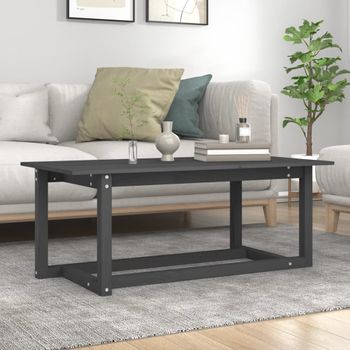 Mesa De Centro，mesa Auxiliar，mesa De Café De Madera Maciza De Pino Gris 110x55x45 Cm Cfw772877