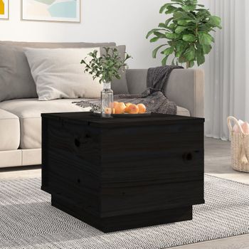 Mesa De Centro，mesa Auxiliar，mesa De Café De Madera Maciza De Pino Negro 40x50x35 Cm Cfw772937