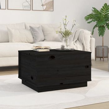 Mesa De Centro，mesa Auxiliar，mesa De Café De Madera Maciza De Pino Negro 60x50x35 Cm Cfw772944