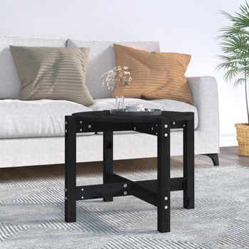 Mesa De Centro，mesa Auxiliar，mesa De Café De Madera Maciza De Pino Negro 62,5x45 Cm Cfw772947