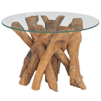 Mesa De Centro，mesa Auxiliar，mesa De Café De Madera Maciza De Teca 60 Cm Cfw772986