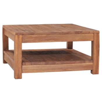 Mesa De Centro，mesa Auxiliar，mesa De Café De Madera Maciza De Teca 68x67x35 Cm Cfw772988