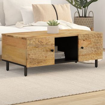 Mesa De Centro，mesa Auxiliar，mesa De Café De Madera Maciza Mango 100x54x40 Cm Cfw772994